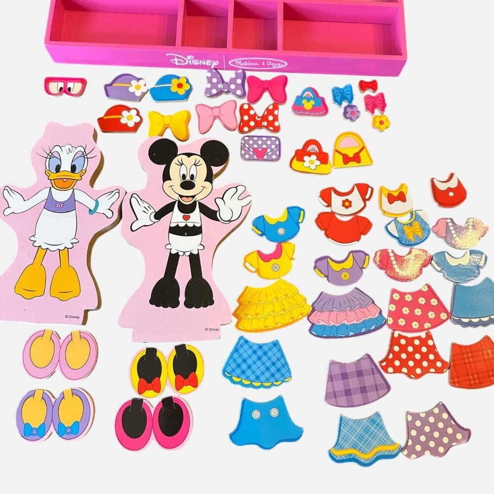 Disney Melissa & Doug Minnie & Daisy Wooden Magnetic Dress-Up Set